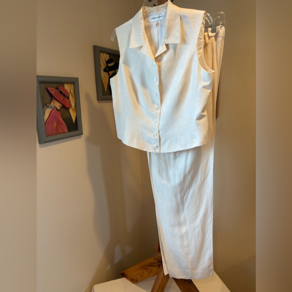 Ann Klein summer pants suit, beautiful material